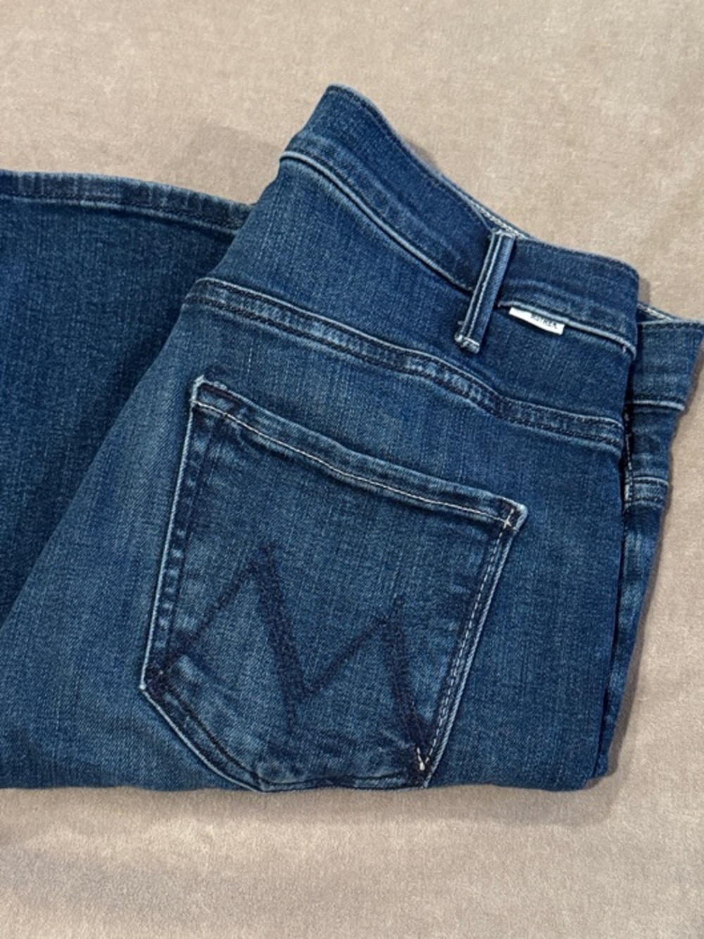 MOTHER Skinny Jeans in Dark Indigo Blue